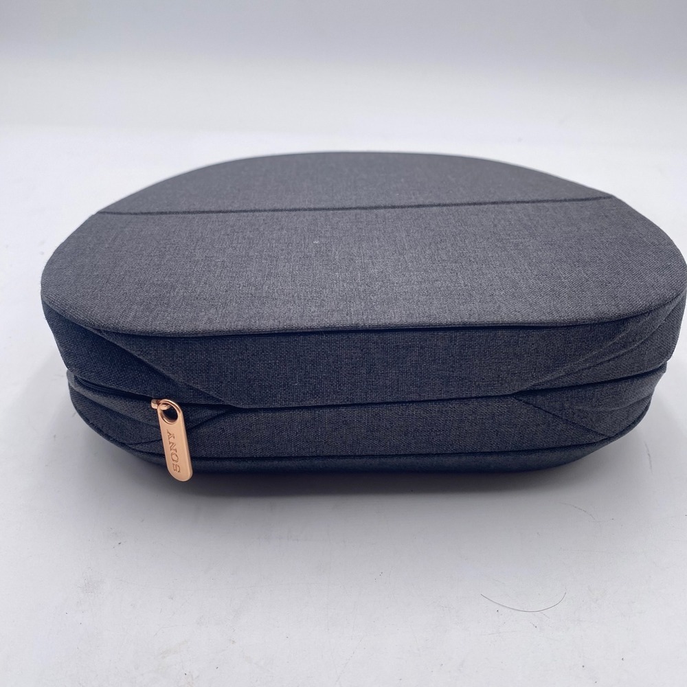 Sony WH-1000XM5 Headphone Carrying Case Dark Gray Rose Gold Zipper Travel OEM - Picture 2 of 13